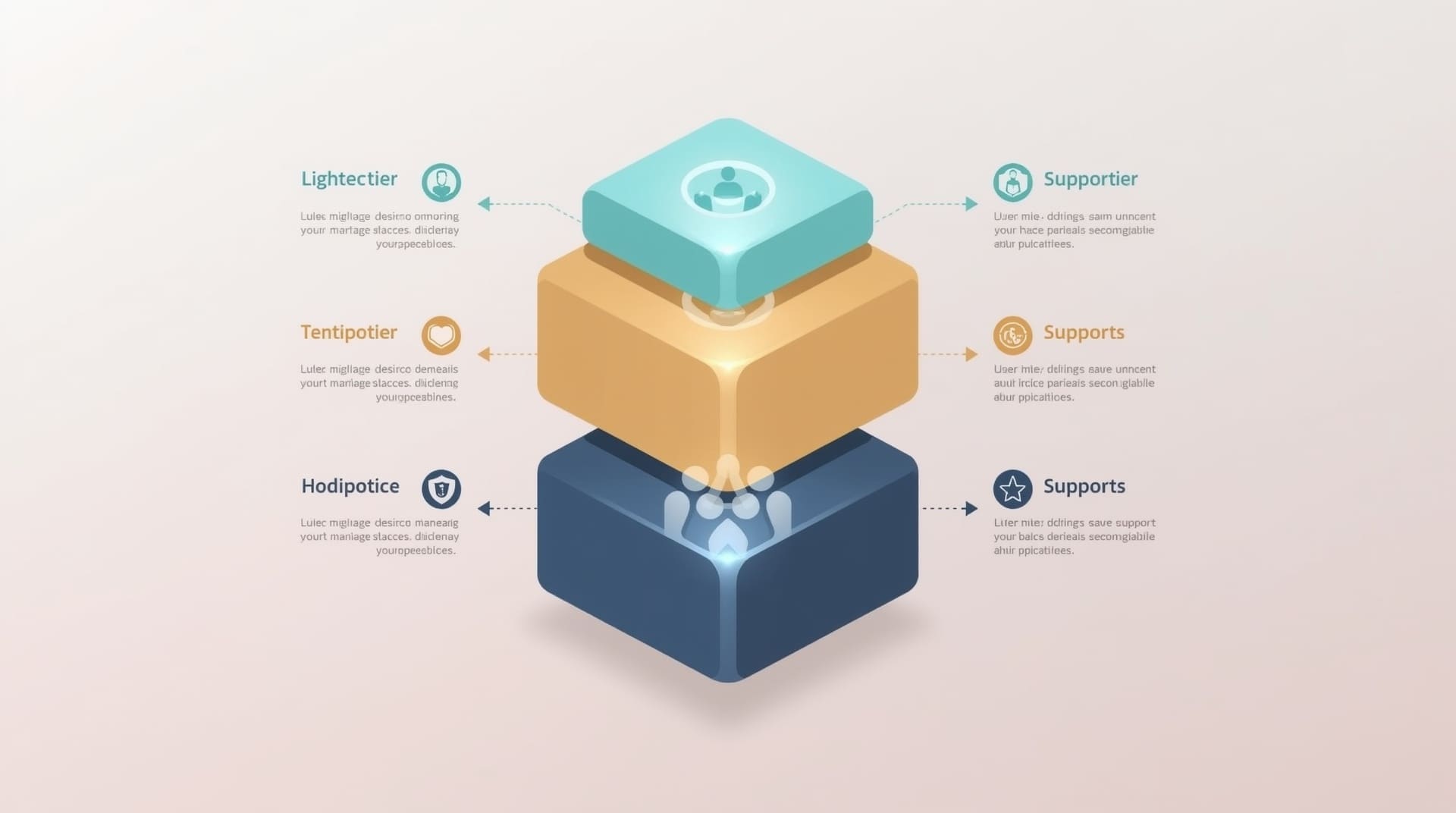Infographic comparing three autism support levels using color-coded tier hierarchy